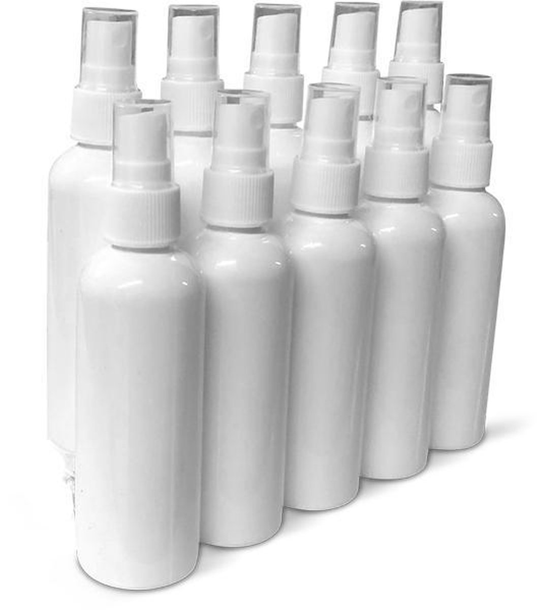 10 stuks Sprayflacon 100 ml | Wit | Geschikt voor de meeste vloeistoffen | Navulbaar 