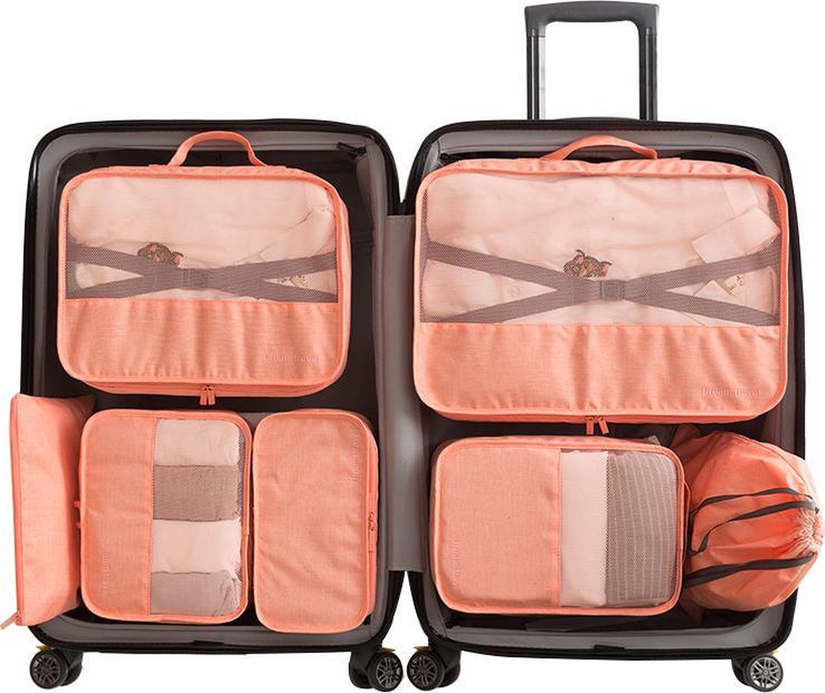 Luxe Packing Cubes set - Uitgebreide 7 delige set - Kleding organizer voor koffer en backpack - Bagage Organizers voor Kleding - Ondergoed