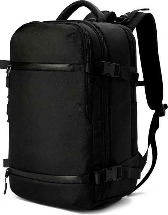 Globeless - Omnistow - Handbagage rugzak - 51x33x20cm - Cabin approved backpack - Zwart - 40L 